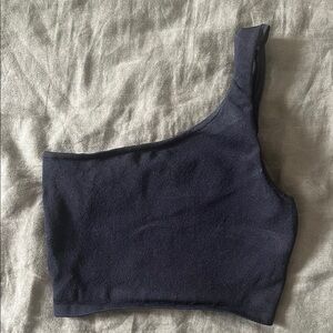 One-Shoulder Aritzia Black Crop Top